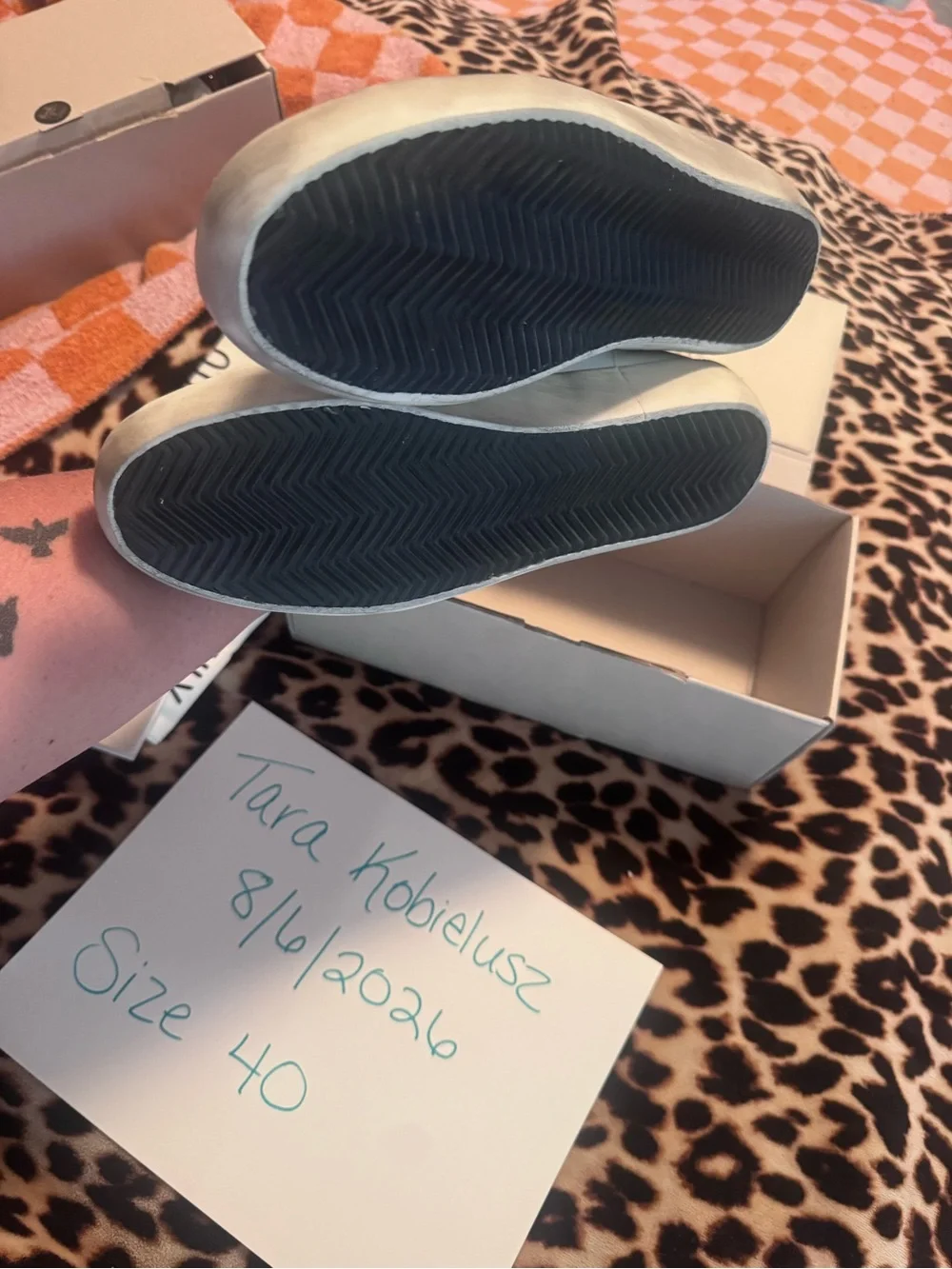 Golden Goose Old School Sneakers with Black Star and Light Blue Heel Accent